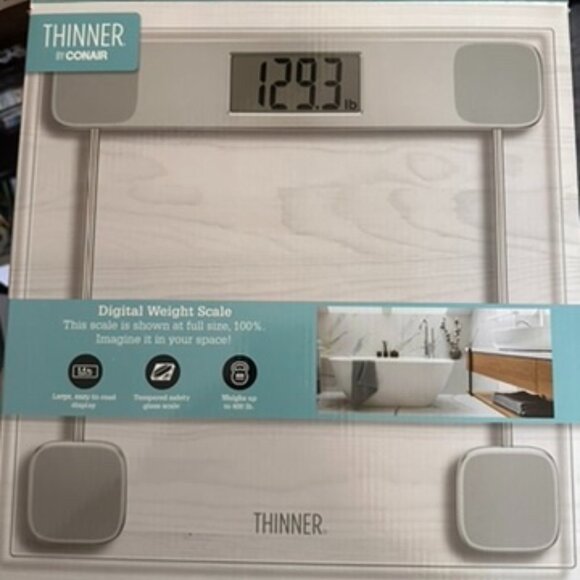 Thinner by Conair Digital Glass Weight Scale - Picture 1 of 3